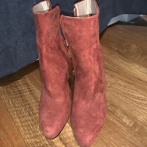 Trendy Blood Orange Suede Booties